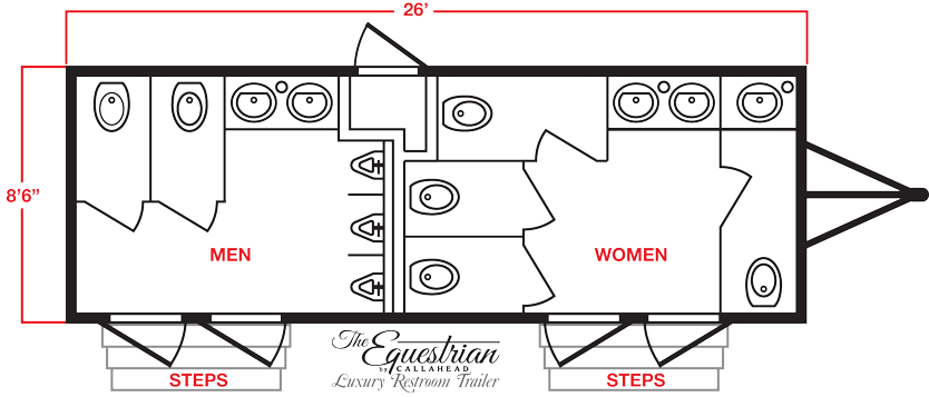The Equestrian Luxury Restroom Trailer Layout