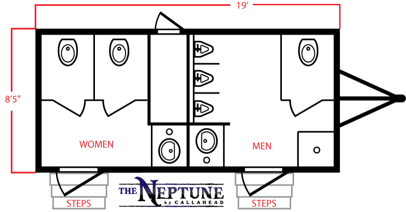 The Neptune Restroom Trailer Layout