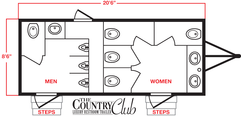 The Country Club Restroom Trailer Layout