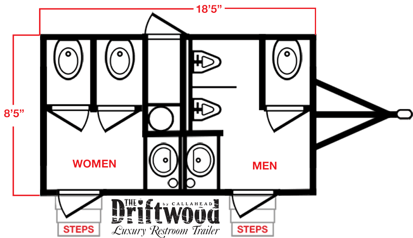 The Driftwood Restroom Trailer Layout