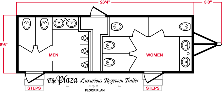 The Plaza Luxury Restroom Trailer Layout