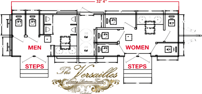 The Versailles Restroom Trailer Layout