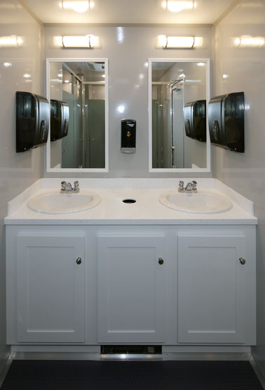 Restroom Trailer interior view