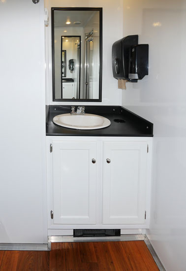 The Neptune Restroom Trailer interior view