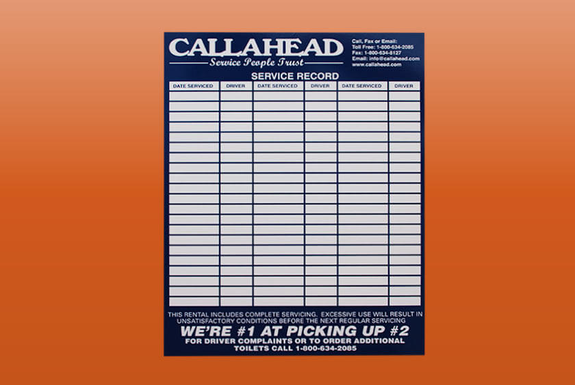 CALLAHEAD SERVICE RECORD