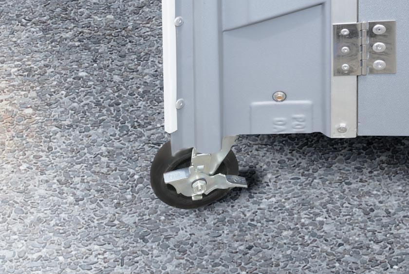 CASTER WHEELS PROVIDE LOCAL MOBILITY FOR CONVENIENCE