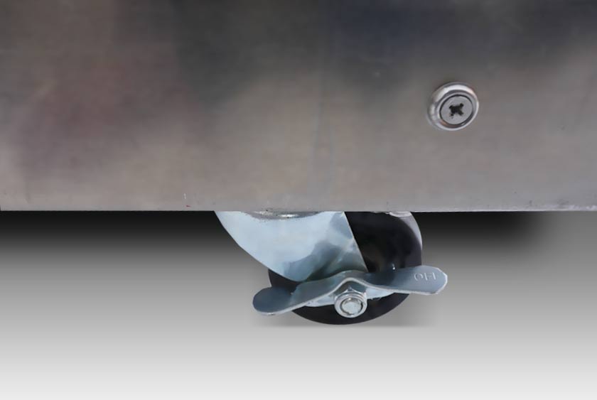 FOUR DIE CAST WHEELS FOR PORTABILITY