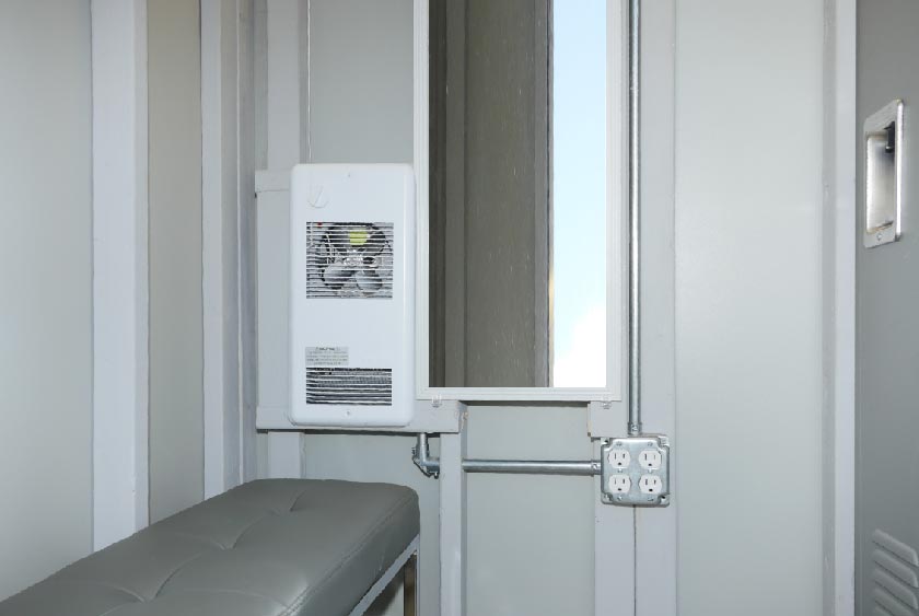 WALL MOUNTED FAN FORCED HEATER AND FULL LENGTH MIRROR