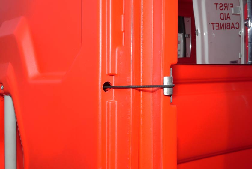 SPRING LOADED DOOR CLOSES AUTOMATICALLY