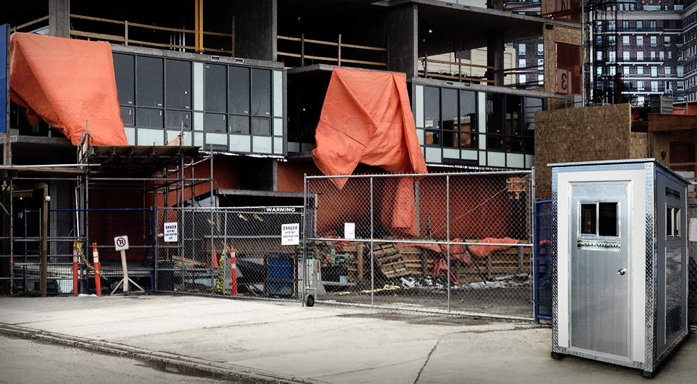 The A16 Portable Security Booth Near Construction Site