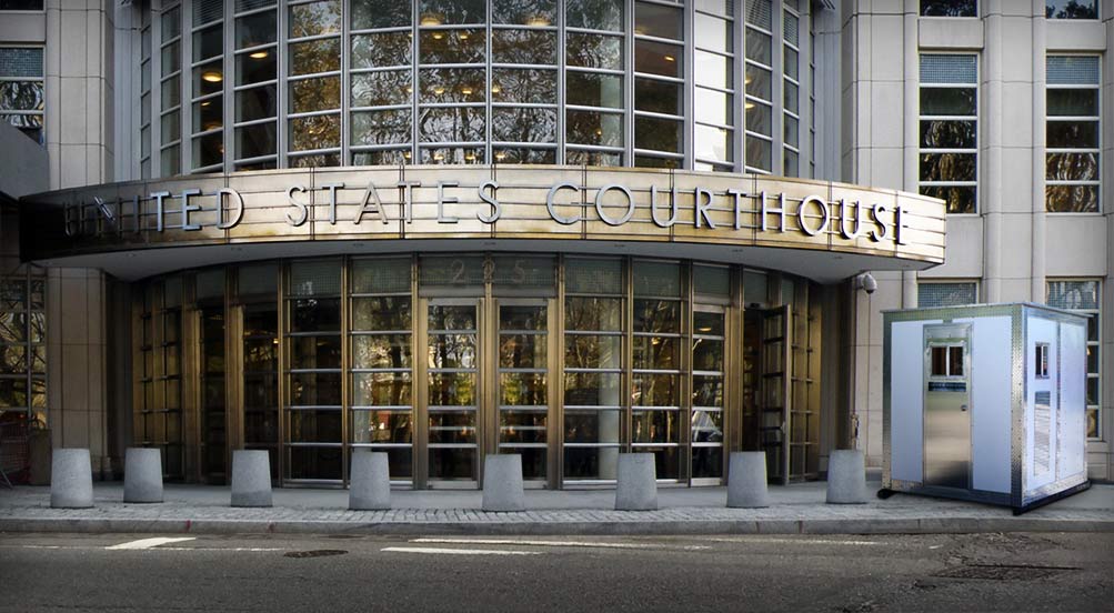 The A48 Portable Security Booth Near Courthouse