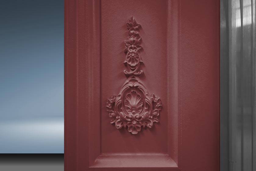 DECORATIVE APPLIQUES CONVEY AN ARTISTIC OLD-WORLD LOOK TO THE GUARD POST 16