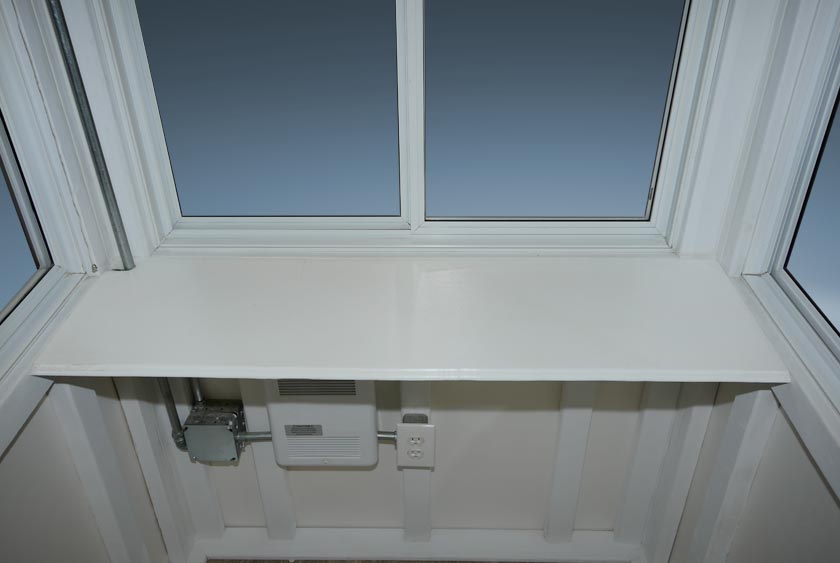 MARINE GRADE SHELF SPANS THE WIDTH OF THE GUARD POST 16