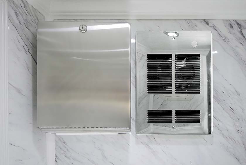 STAINLESS STEEL HEAT AND PAPER TOWEL DISPENSER