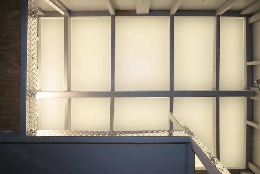 TRANSLUCENT ROOF ALLOWS OUTSIDE LIGHT TO COME IN