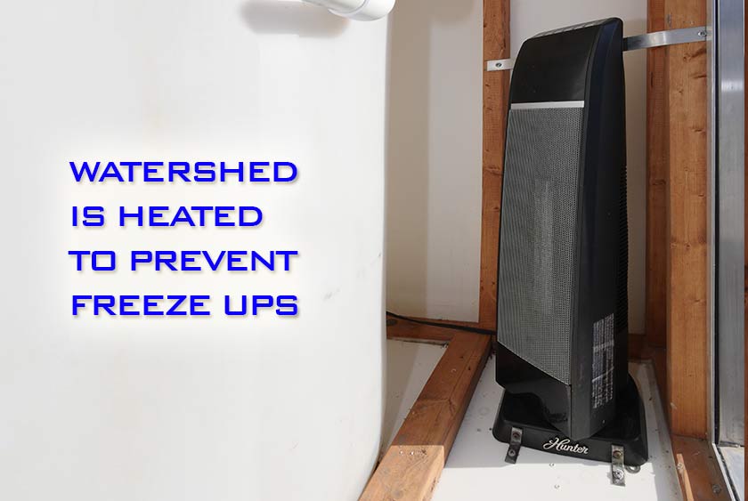 THERMOSTAT CONTROLLED HEAT PREVENTS FREEZE-UPS