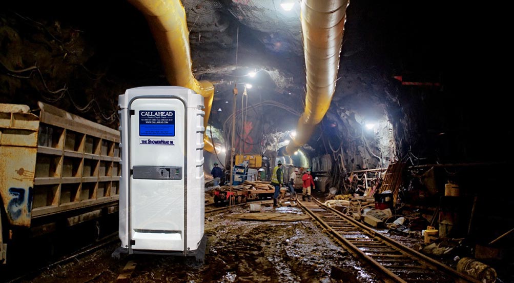 Portable Shower on construction site