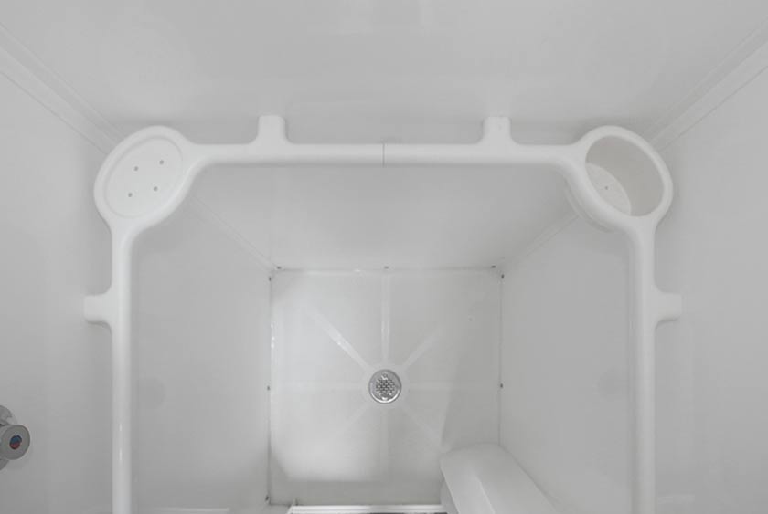 OVERHEAD VIEW OF SHOWER ENCLOSURE