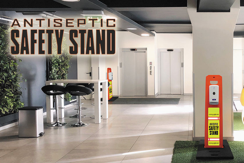 Antiseptic Safety Stand is Perfect for Lobbies and Common Areas