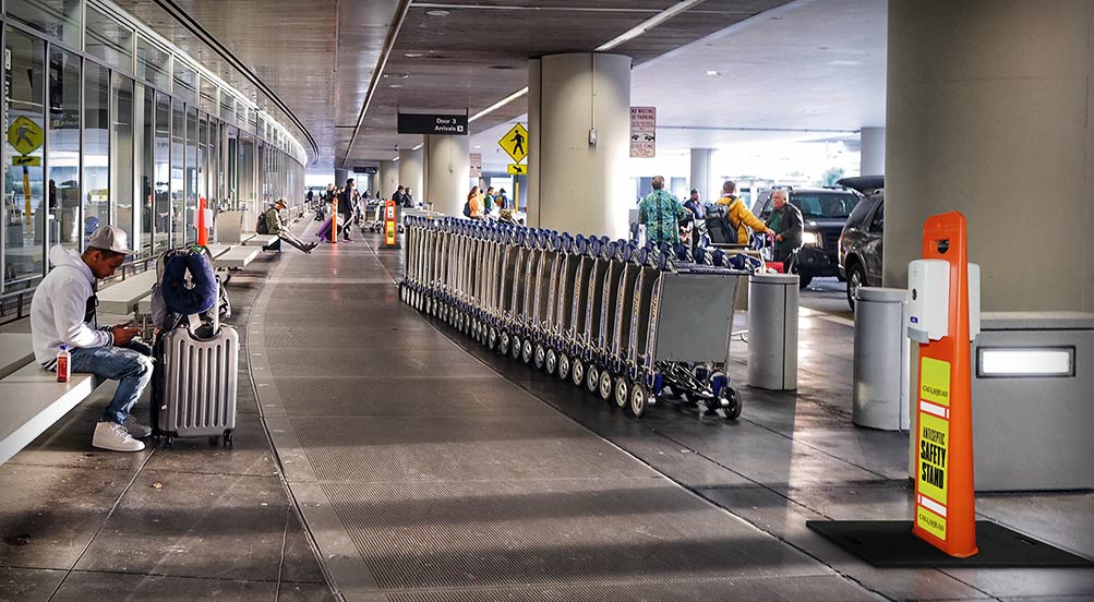 The Antiseptic Safety Stand  At Airport