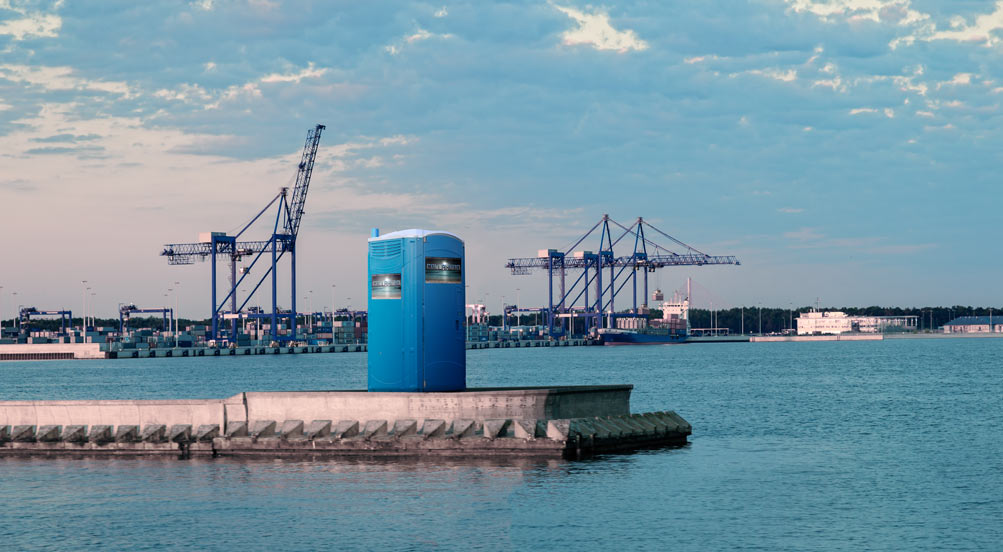 The Blue Water Portable Toilet By The Docks