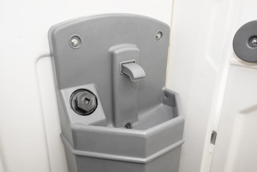 SINK FAUCET IS FOOT PUMP ACTIVATED