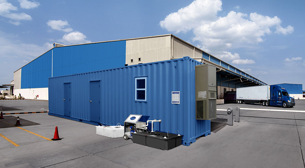 MAC Toilet System in Shipping Container Office Ground Level