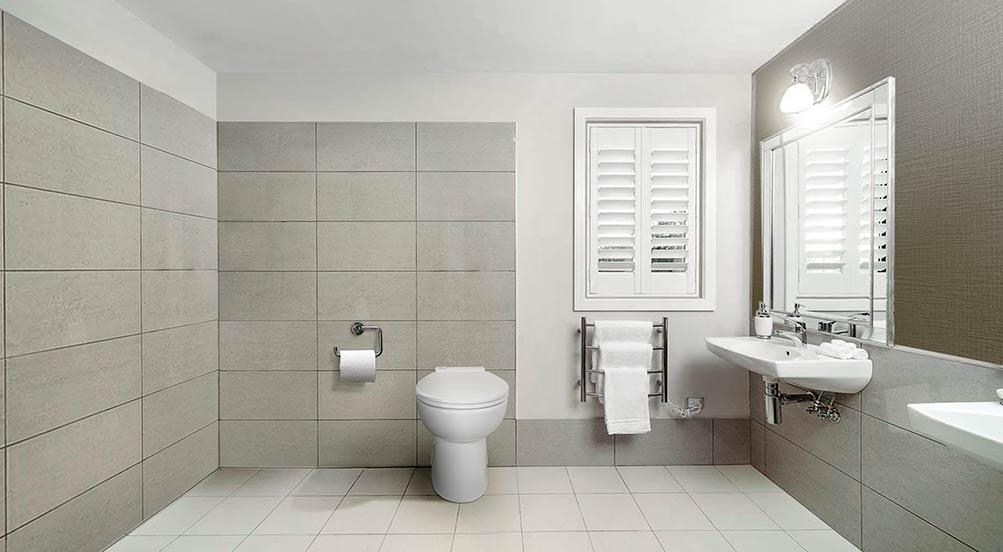 MAC Toilet System in Construction Office Trailer, Raised - Inside View