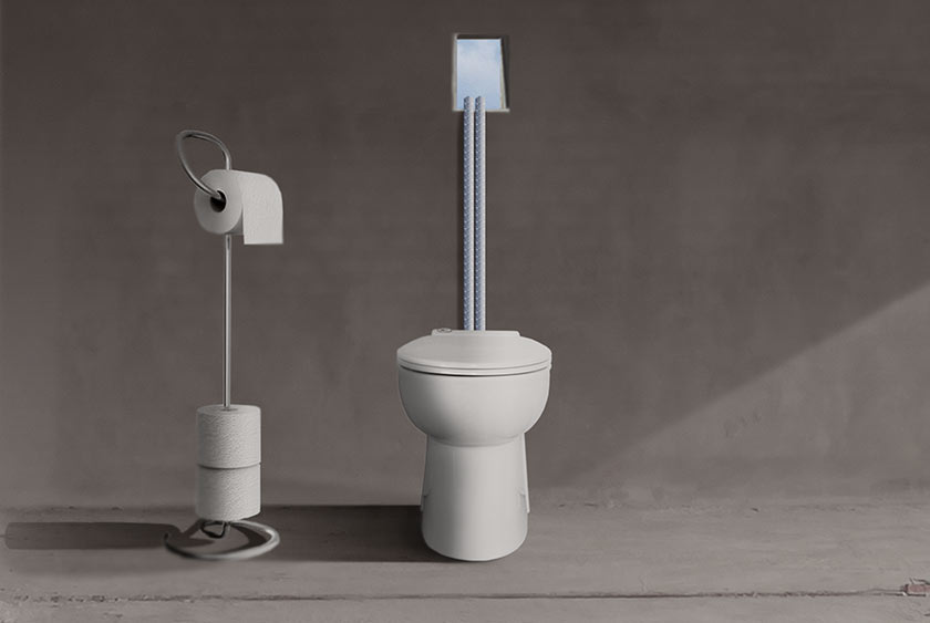 FLAT TANK <b>MAC TOILET SYSTEM</b> INSIDE HIGH RISE BUILDING CONSTRUCTION SITE