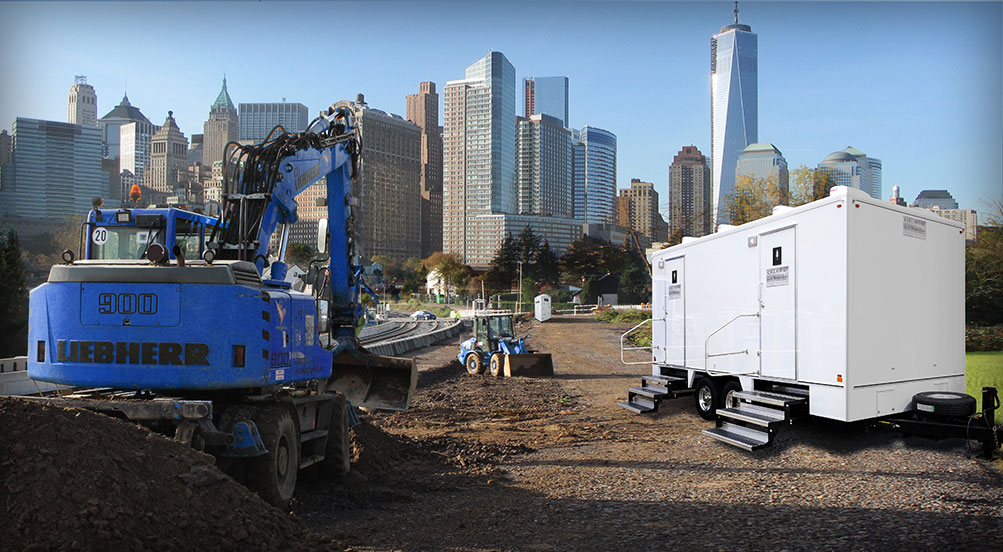 THE CREW PORTABLE TRAILER AND THE CREW RESTROOM TRAILER Near Park Construction