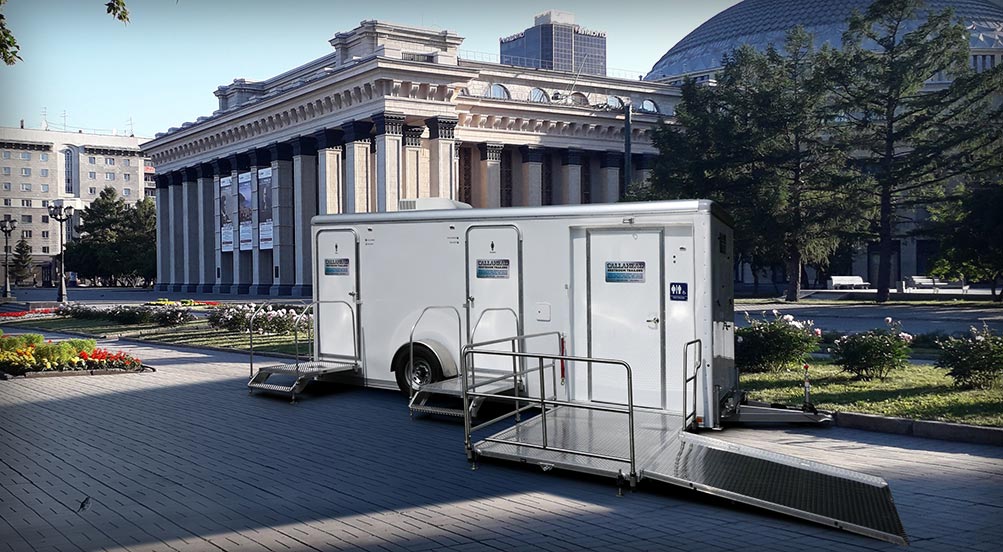 The Contemporary Handicap Restroom Trailer Near Town Square