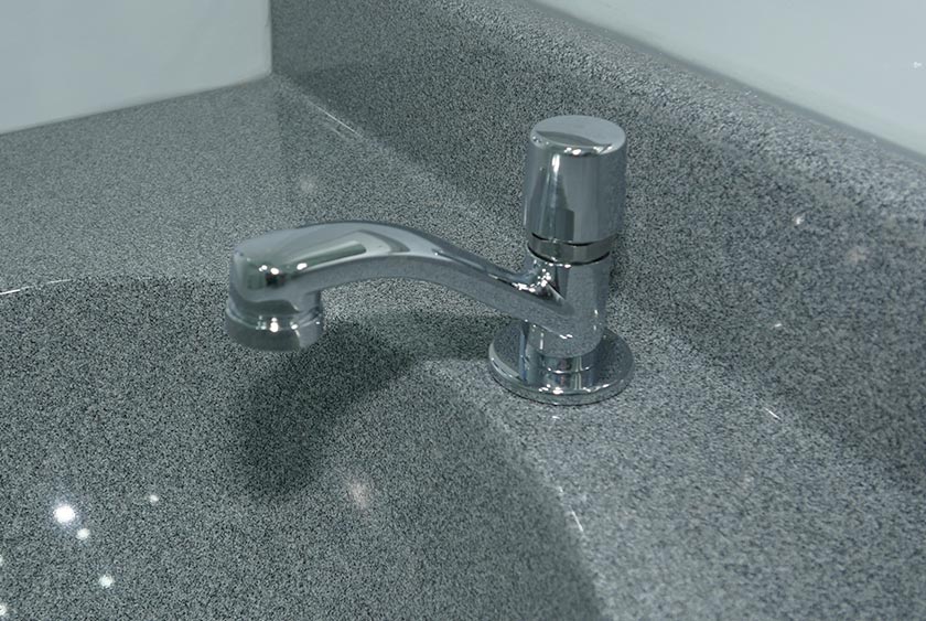 PUSH ACTIVATED STAINLESS STEEL FAUCET
