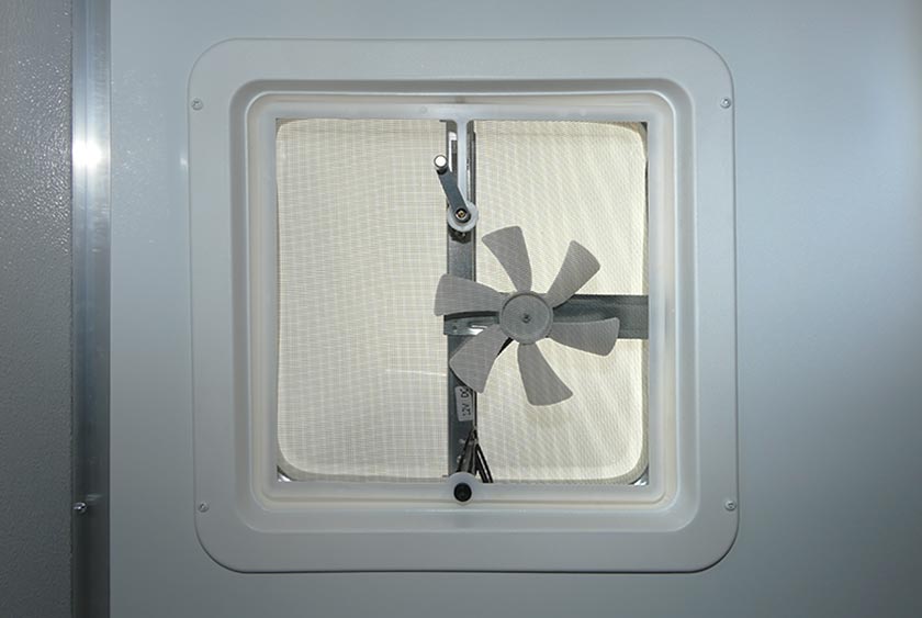 VENTS WITH ELECTRIC FANS FOR ADDITIONAL VENTILATION