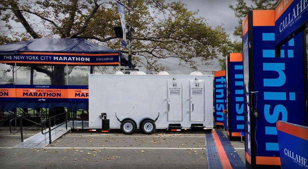 The ADA 3000 Restroom Trailer Near Sporting Event