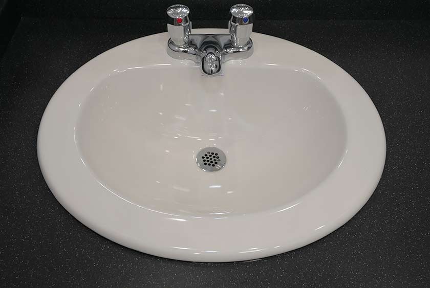 PORCELAIN SINKS WITH EASY ACCESS HOT AND COLD WATER FAUCET
