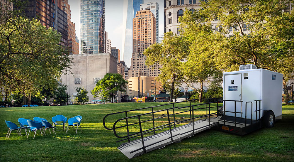 Liberty handicap Restroom trailer In The Park
