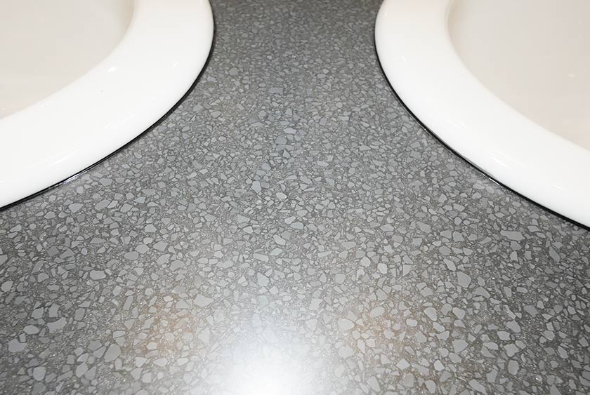 BLACK CORIAN VANITY COUNTERTOPS 