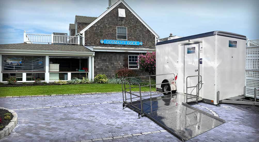 The Sovereign ADA Restroom Trailer By The Docks