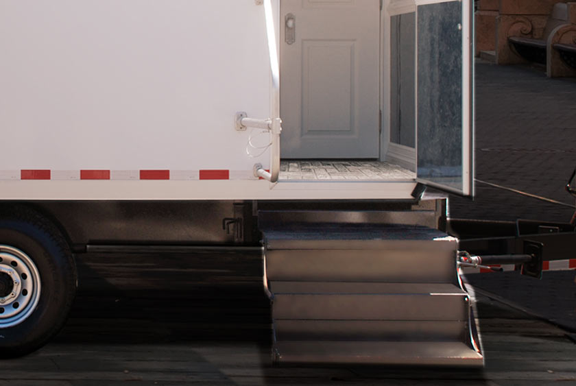 NON-SKID STAIRS AND STAINLESS HANDRAIL FOR SAFETY