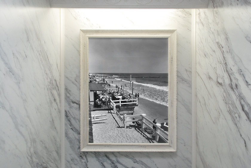 WHITE FINISH, WOOD FRAMED ARTWORK THROUGHOUT