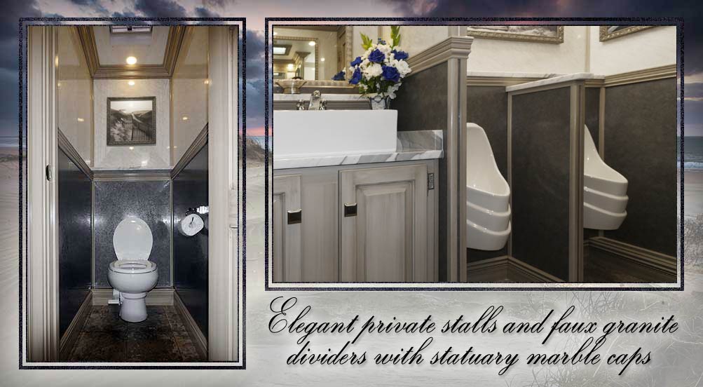 The Driftwood Restroom Trailers Has Elegant Private Stalls