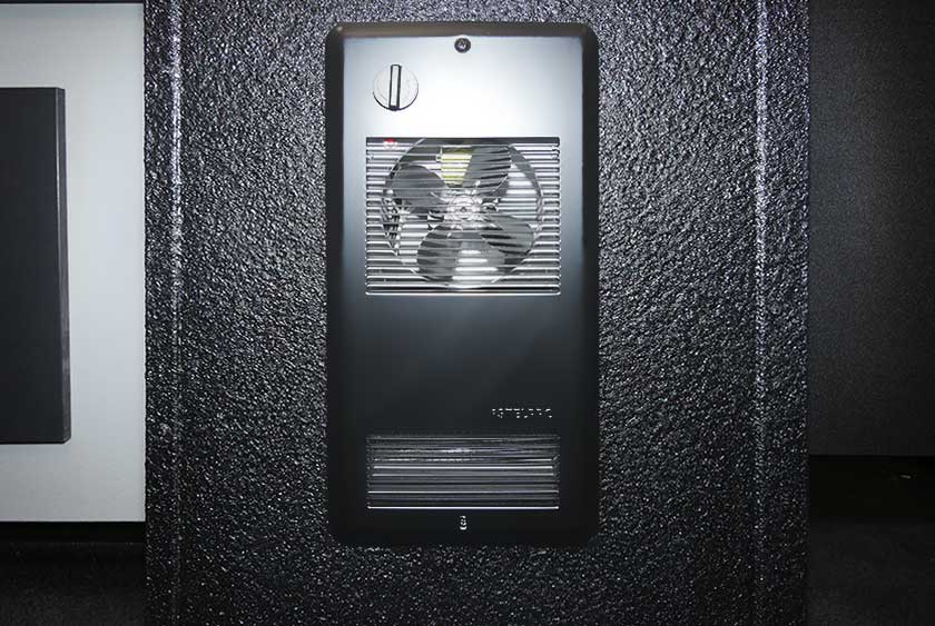 THERMOSTAT CONTROLLED HEATERS IN BOTH MEN'S AND WOMEN'S RESTROOMS