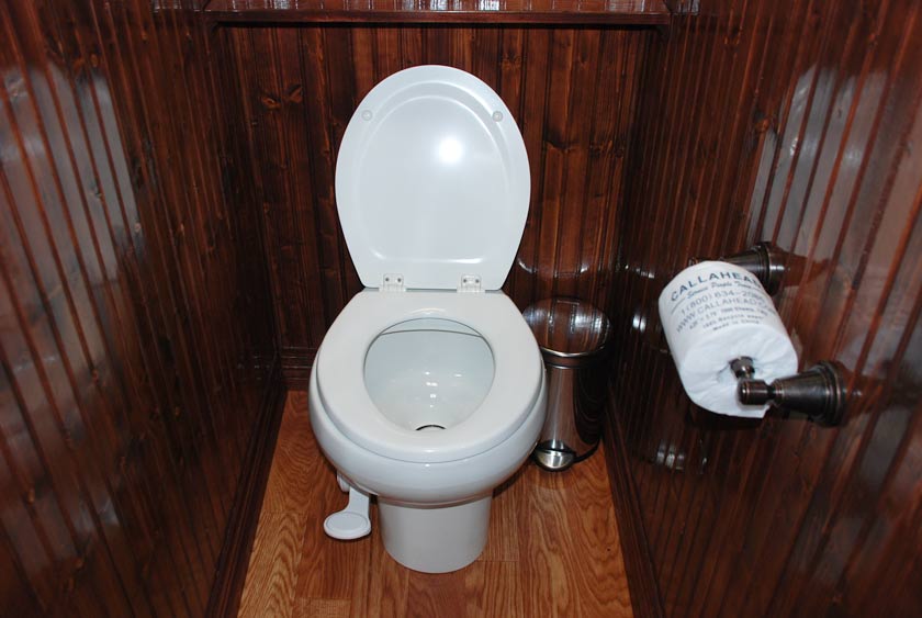 PRIVATE BATHROOM STALLS WITH PEDAL FLUSH PORCELAIN TOILETS