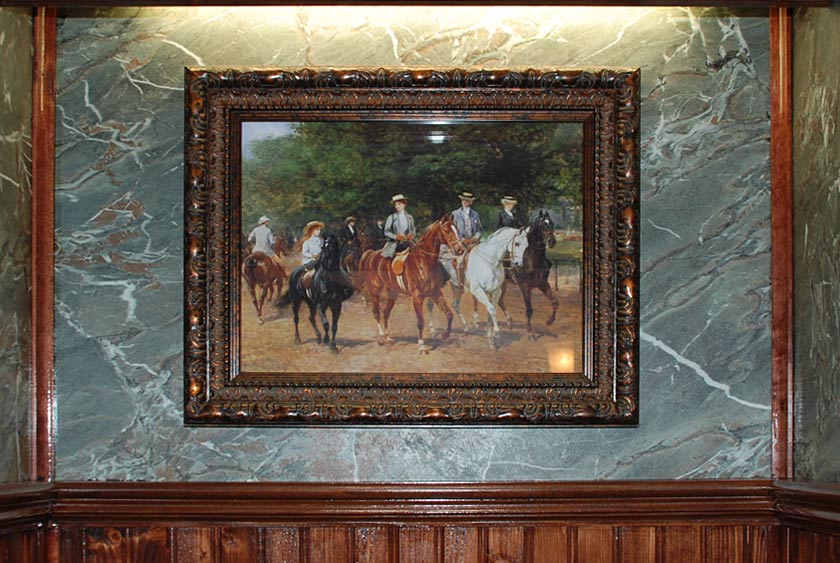 DETAIL OF EQUESTRIAN-THEMED ARTWORK THROUGHOUT