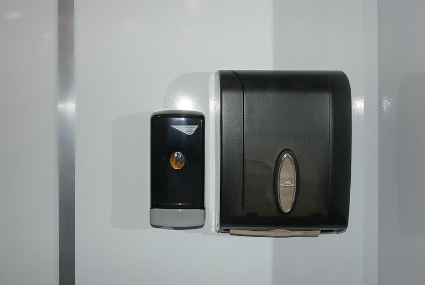 ANTISEPTIC SOAP DISPENSER AND PAPER TOWEL DISPENSER