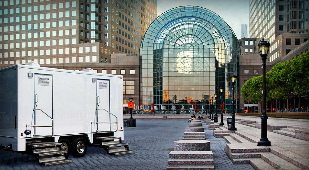 The Modern Luxury Restroom Trailer Near Town Square