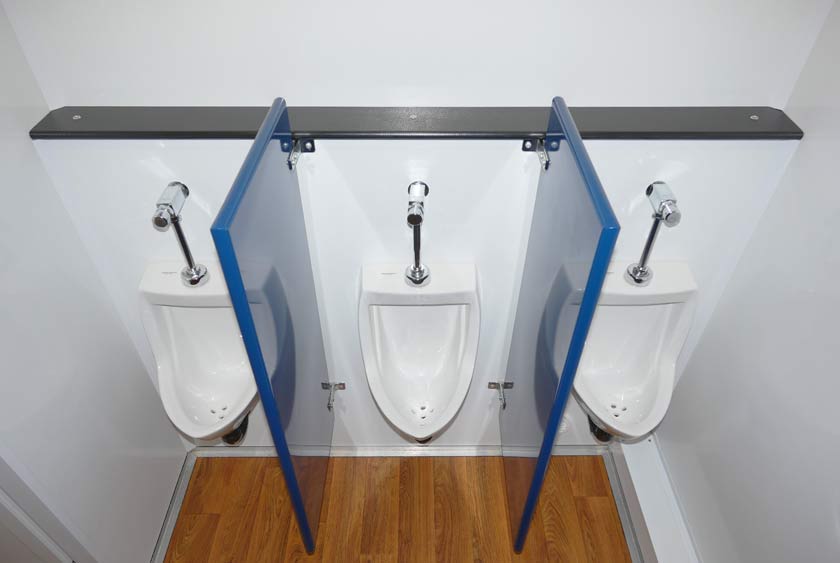 THREE FLUSHING URINALS ON MEN'S SIDE
