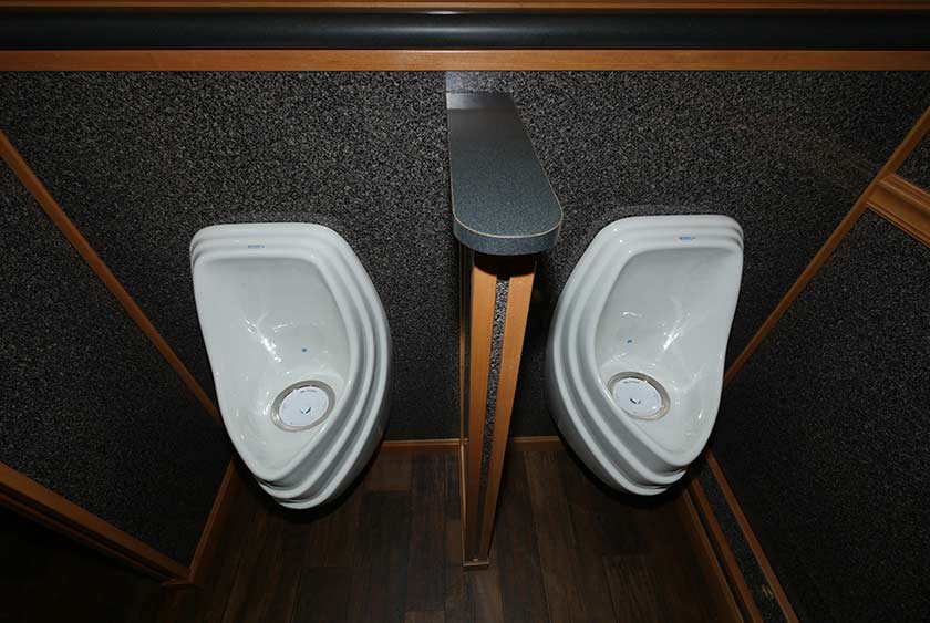 TWO WATERLESS PORCELAIN URINALS