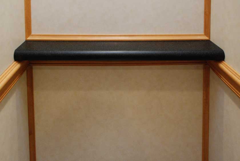 CONVENIENT SHELF INSIDE EACH STALL