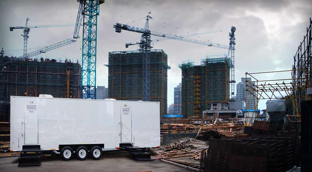 Construction Portable Restroom Trailer in NYC